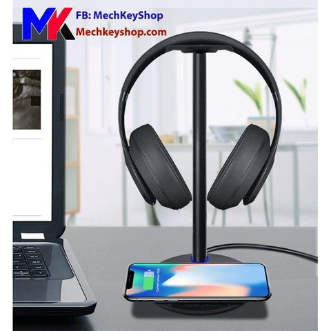 GIÁ TREO TAI NGHE KIM LOẠI NEW BEE KIÊM SẠC KHÔNG DÂY