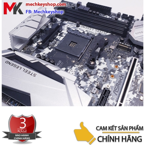 Mainboard Asrock B450m Steel Legend - Bảo hành chính hãng 36 t háng