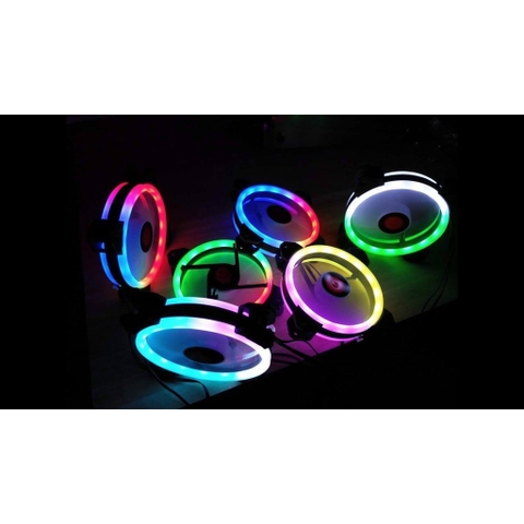Quạt tản nhiệt Fan led RGB - Coolman/ Vitra Dual Ring RGB - Bảo hành 12 tháng - MKSHOP