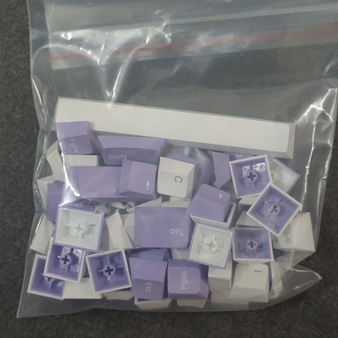 Bộ Keycap 68 phím White Purple PBT double shot tháo phím NJ68