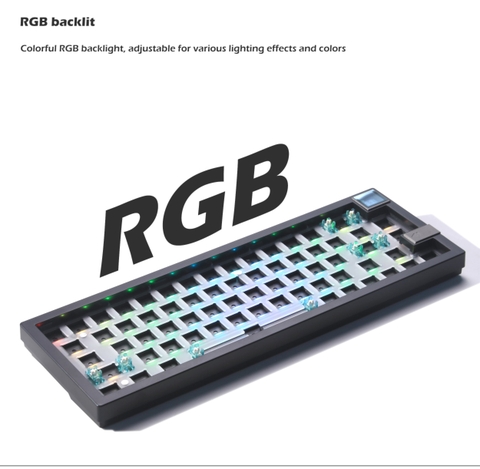 Kit bàn phím cơ Zuoya GMK67S không dây 3 mode keymap VIA RGB hotswap mạch xuôi