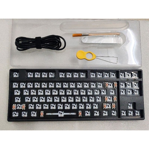 Bộ kit bàn phím cơ Pila87 hỗ trợ QMK VIA, Mạch xuôi, Led RGB hotswap