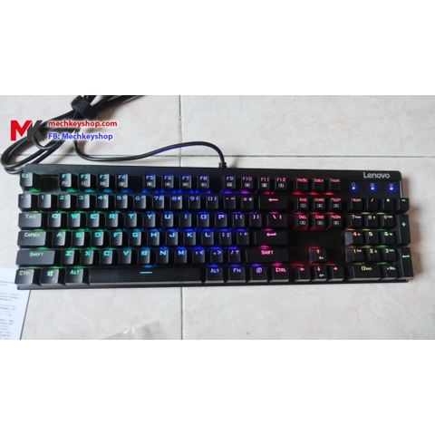 Bàn phím cơ Lenovo MK300, Led RGB, Blue switch Greetech