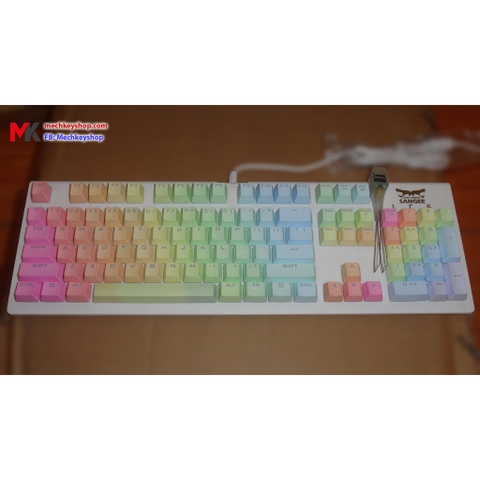 Set keycap rainbow chất liệu pbt, xuyên led 104 phím Fullbox