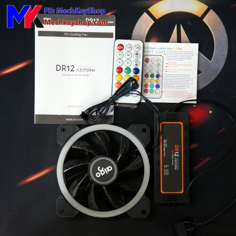 Bộ quạt tản nhiệt Fan Aigo Dual Ring RGB 5 fan kèm điều khiển (Có video)