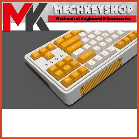 Bàn phím cơ FL-Esports CMK87 Yellow & White 3 Mode (Type-C / Bluetooth / 2.4G) - Hàng chính hãng