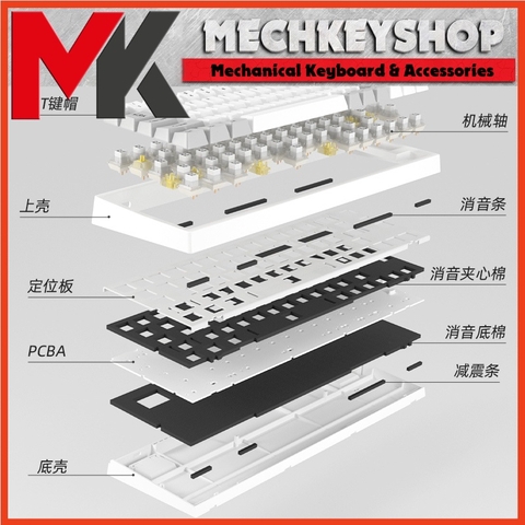 Bàn phím cơ DUKHARO VN66 kết nối 3 chế độ | Mạch xuôi | Knob núm vặn