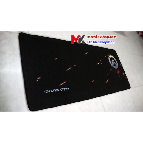 Tấm lót chuột cỡ 90*40 cm dày 4mm, hình logo Overwatch