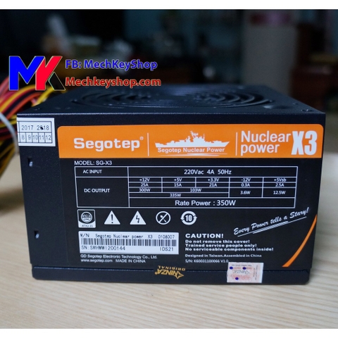 Nguồn Segotep Nuclear Power X3 350w Chính hãng - Bảo hành 2 năm