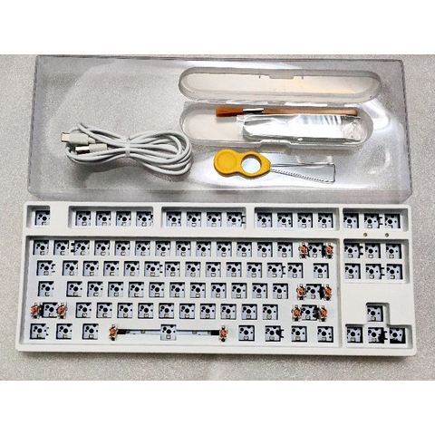 Bộ kit bàn phím cơ Pila87 hỗ trợ QMK VIA, Mạch xuôi, Led RGB hotswap