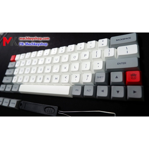 Bộ keycap dùng cho bàn phím cơ GK64s GK64, trắng phối xám
