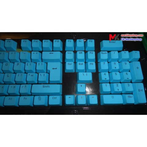 Bộ keycap 104+2 phím pbt double shot xuyên led - Xanh Blue