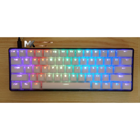 Bộ keycap 104 phím Crystal Vuông màu đen/ trắng/ vàng/ đỏ/ xanh/ hồng