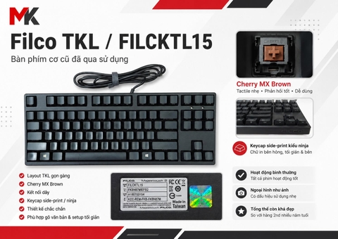 Bàn Phím Cơ Filco Majestouch TKL (Cũ) - Keycap Ninja, Cherry Brown | MKShop