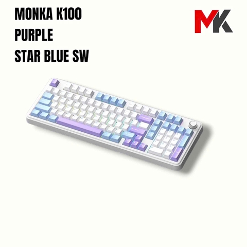 Bàn phím cơ Monka K100 Full Size, Đa Kết Nối, Pin 8000mAh | MKShop