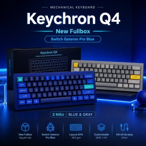 Bàn Phím Cơ Keychron Q4 (New Fullbox) - Vỏ Nhôm CNC, Layout 60% | MKShop
