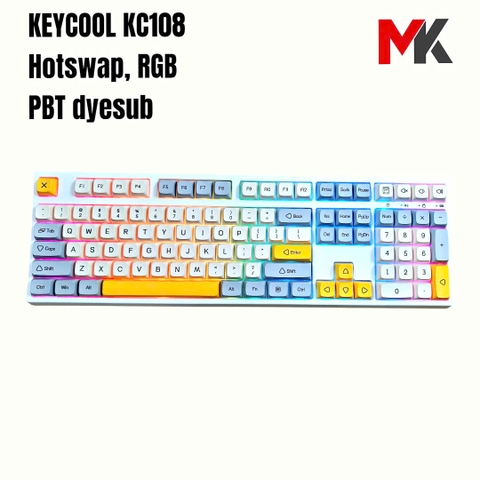 Bàn Phím Cơ Keycool KC108 - Fullsize 108 Phím, Hotswap 5 Pin, LED RGB, Huano Red, Keycap XDA | MKShop