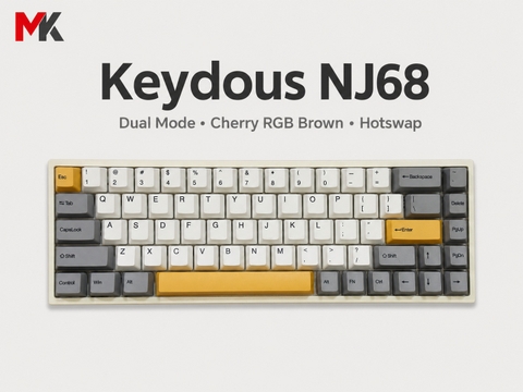 Bàn Phím Cơ Keydous NJ68 Dual Mode (Cũ) - Mạch Hotswap, Switch Cherry Brown | MKShop