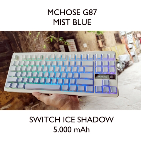 Bàn Phím Cơ Mchose G87 - TKL, 3 Chế Độ Kết Nối, LED RGB, Pin 10000mAh | MKShop