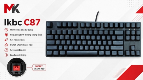 Bàn Phím Cơ IKBC C87 Black Ninja (Cũ) - TKL, Cherry Silent Red | MKShop