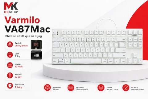 Bàn Phím Cơ Varmilo VA87Mac (Cũ 90%) - TKL, Cherry Brown, Keycap PBT | MKShop