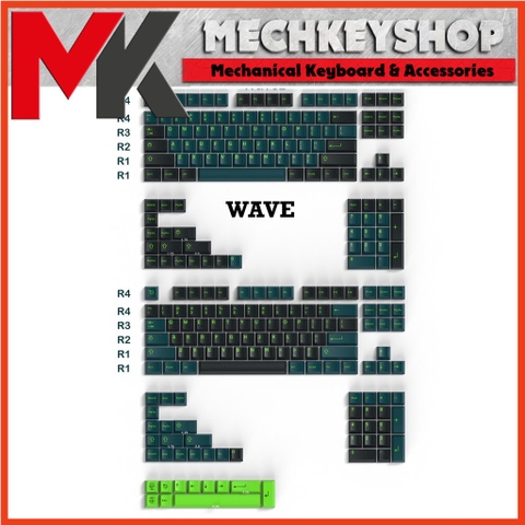 Bộ nút keycap CMK Aifei Wave Cherry profile ABS double shot cho bàn phím cơ