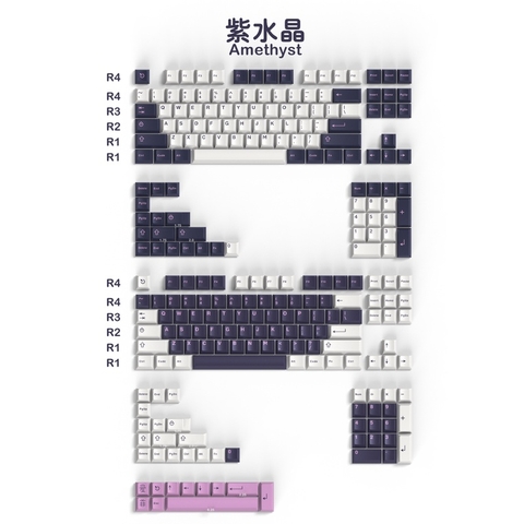 Bộ nút keycap CMK Aifei Amethys Cherry profile ABS double shot cho bàn phím cơ
