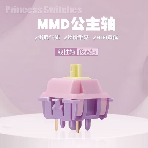 5 công tắc MMD Princess Lubed 205g0 switch linear tactile cho bàn phím cơ