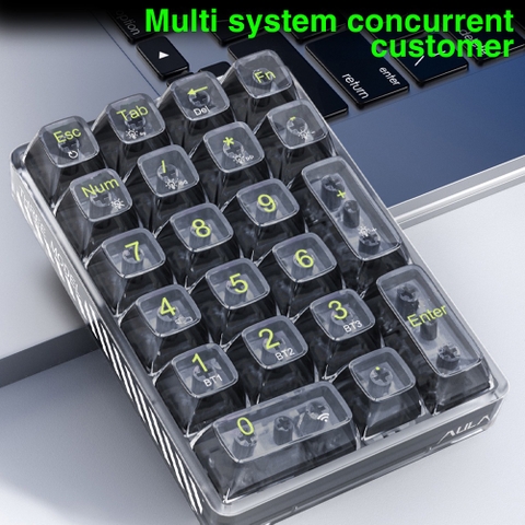 Bàn phím cơ numpad AULA F21 mini 21 phím bluetooth / có dây / 2.4G thích hợp cho Windows / MAC / Android