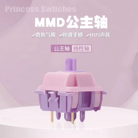 5 công tắc MMD Princess Lubed 205g0 switch linear tactile cho bàn phím cơ
