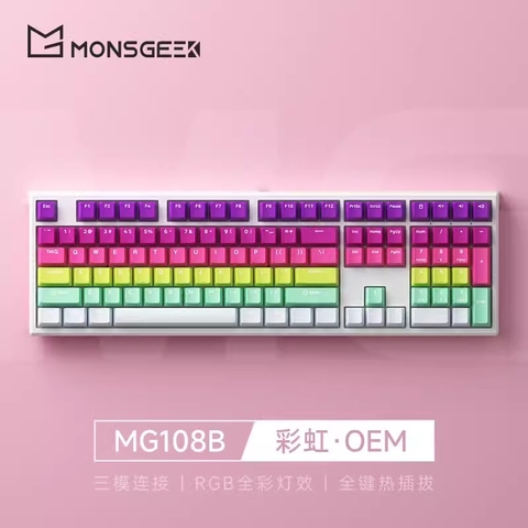 Monsgeek MG108B- Bàn phím cơ MG108B Full Size 3 MODE HOTSWAP RGB