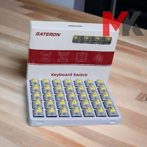 Pack 35 switch Gateron Pro KS3 Top Milky, Bot đen, Stem yello