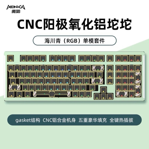 Kit Bàn phím cơ Monka 6102 Nhôm CNC mạch xuôi RGB