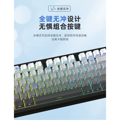 Bàn phím cơ không dây Xinmeng M87 Pro Mạch xuôi / 3 Mode / Led RGB / Hotswap / Gasket mount MKSHOP