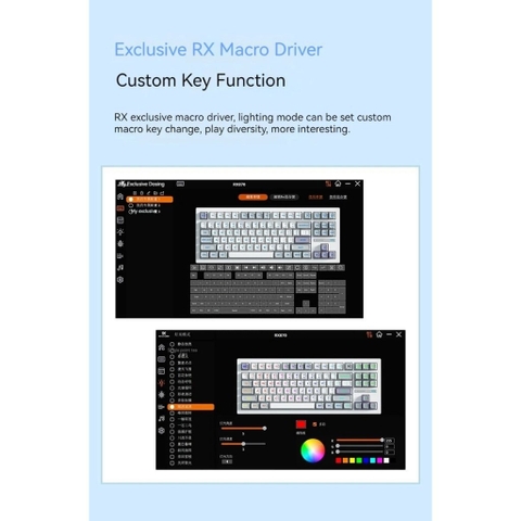 Bàn phím cơ RXStorm RX870 kết nối 3 modes không dây Hotswap RGB switch TTC
