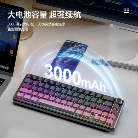 Bàn Phím Cơ Không Dây Attack Shark X66 - 3 Chế Độ Kết Nối, LED RGB, Hot-Swappable | MKShop