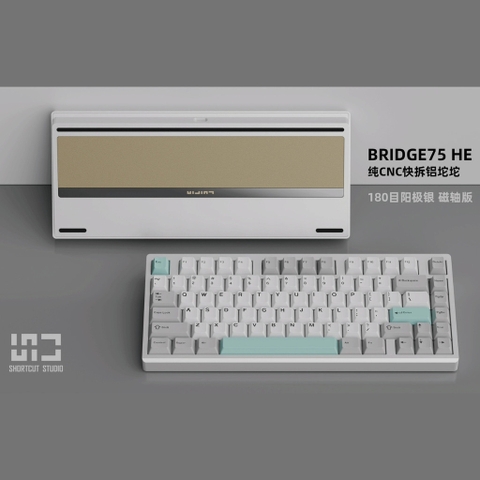 [Có sẵn] Bridge75 - Bàn phím cơ gaming khung nhôm 3 mode RGB tạ phay xước ngàm ball catch tiện lợi