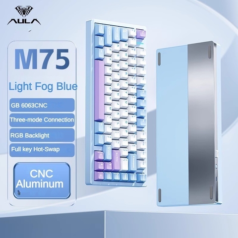 Bàn Phím Cơ AULA M75 - Full Size, 3 Chế Độ Kết Nối, LED RGB, Công Thái Học | MKShop
