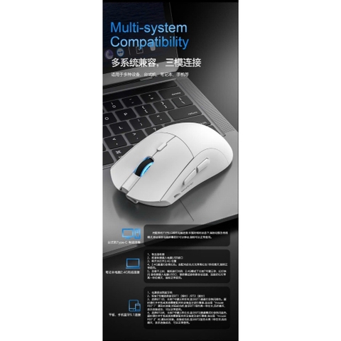 Chuột Không Dây SMAILWOLF RS7 - 3 Chế Độ, Pin 500mAh, Cảm Biến PWM3311 | MKShop