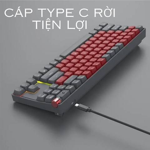 Bàn phím cơ không dây Royal Axe R87 - Hỗ trợ 3 mode kết nối - Led RGB nhiều chế độ - Hotswap 5pin