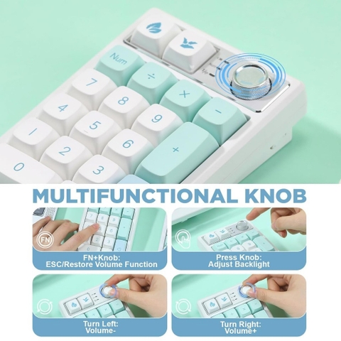 Bàn Phím Cơ Numpad Keycool K19 - 3 Chế Độ Kết Nối, RGB, Hotswap | MKShop