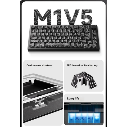 Bàn Phím Cơ Monsgeek M1 V5 - 3 Chế Độ, Nhôm CNC, Gasket Mount, Catchball | MKShop