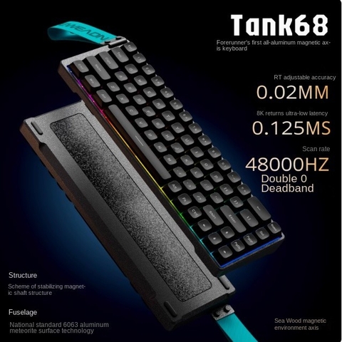Bàn phím cơ Gaming Rapid Trigger Eweadn Tank68 8k vỏ nhôm