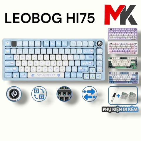 Bàn Phím Cơ Có Dây Leobog Hi75 - Led RGB, HotSwap, Núm Vặn Đa Năng, Mạch Xuôi | MKShop