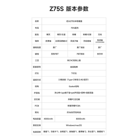 Bàn Phím Cơ Mchose Z75S 3 Mode, Mạch Xuôi 1ms, Top Nhôm CNC, LED RGB | MKShop