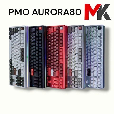Bàn Phím Cơ PMO Aurora 80 TKL 87 Phím - Nhôm CNC, 3 Mode, Gasket Mount, RGB Aurora | MKShop