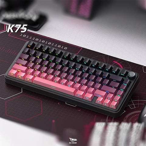Bàn Phím Cơ Monka K75 – 3 Mode, Gasket Mount, Hotswap, Núm Xoay Kim Loại, LED RGB, 5000mAh | MKShop
