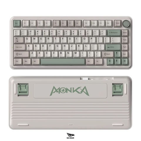 Bàn Phím Cơ Monka K75 – 3 Mode, Gasket Mount, Hotswap, Núm Xoay Kim Loại, LED RGB, 5000mAh | MKShop