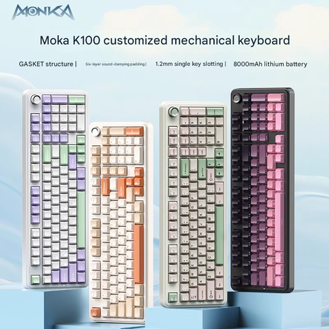 Bàn phím cơ Monka K100 Full Size, Đa Kết Nối, Pin 8000mAh | MKShop