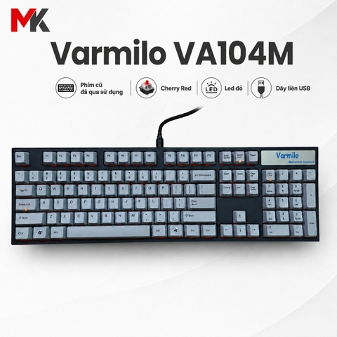 Bàn Phím Cơ Varmilo VA104M Fullsize (Cũ) - Switch Cherry Red, LED Đỏ | MKShop